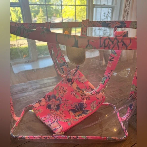 Lilly Pulitzer Kendyl Tote Bag clear with small bag inside - Picture 2 of 10